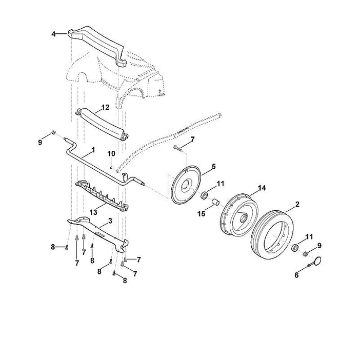 STIHL 6375-700-2423 Achse positie 1 technische tekening