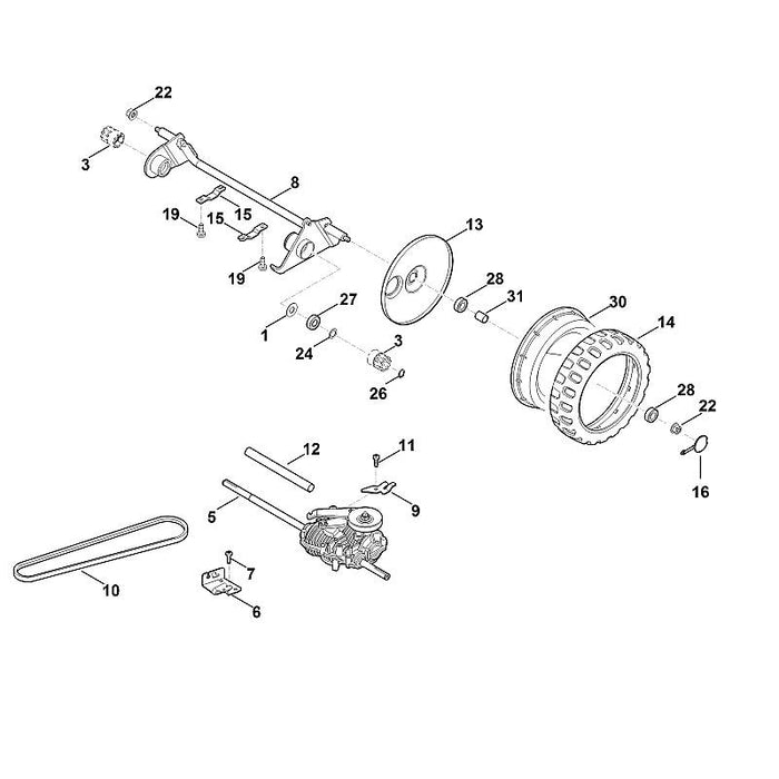 STIHL 6375-704-3615 Abdeckung positie 13 technische tekening