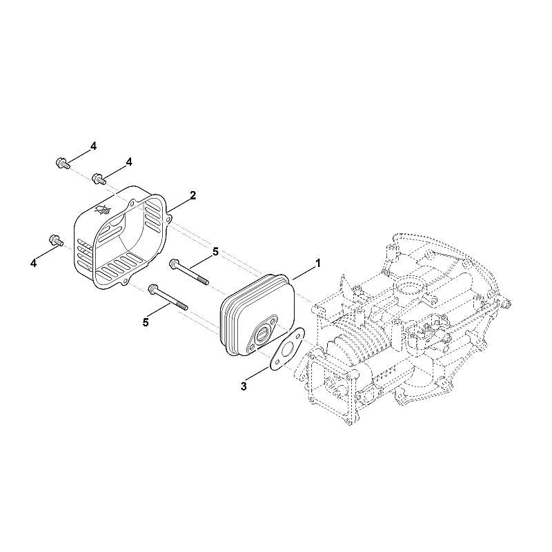 STIHL 0004-140-0600 Schalldämpfer positie 1 technische tekening