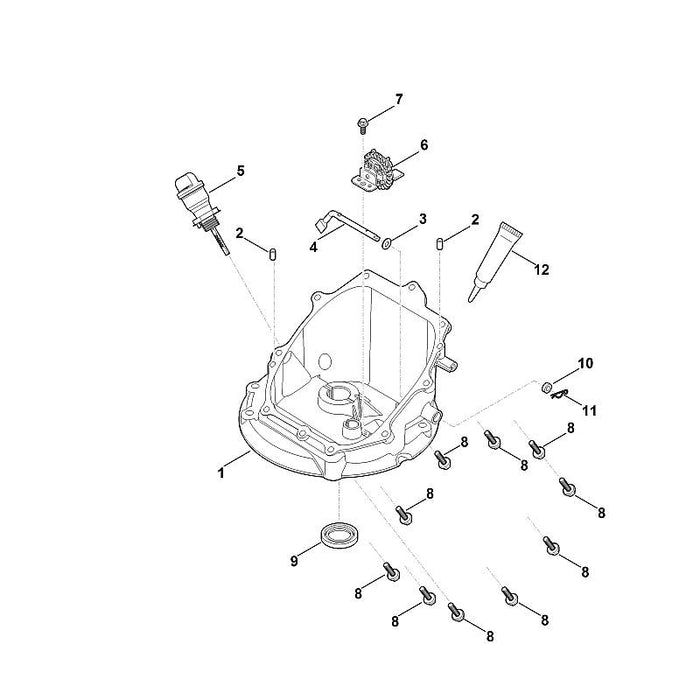 STIHL 0004-020-1100 Deckel positie 1 technische tekening