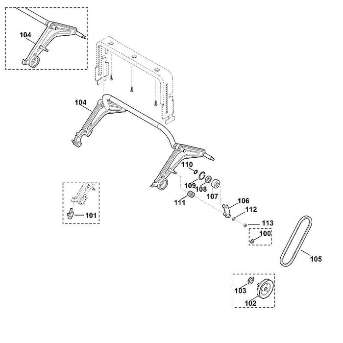 STIHL 9214-263-0900 Sichermutter M6 positie 113 technische tekening