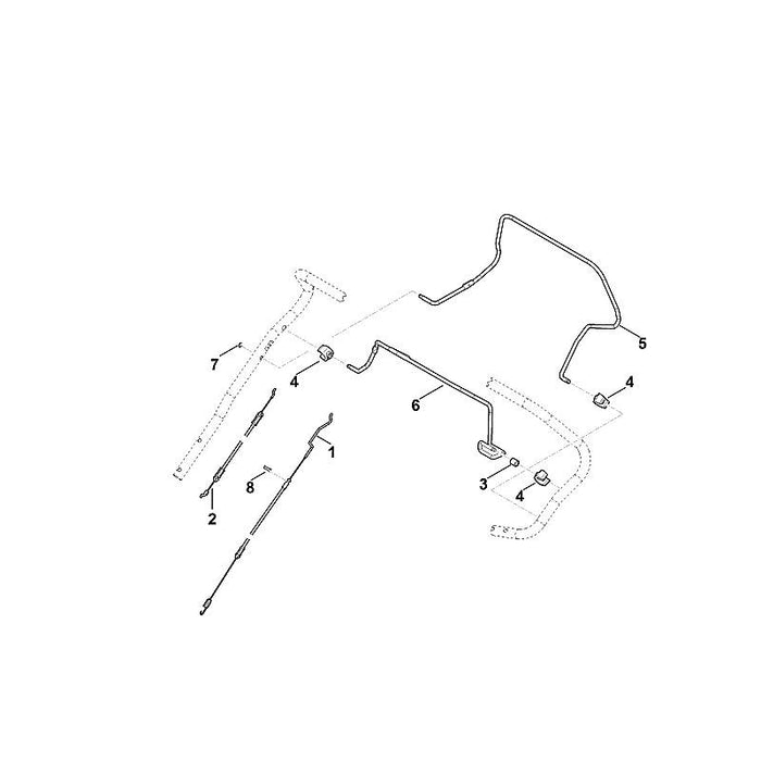 STIHL 6364-764-0200 Schalthebel positie 5 technische tekening