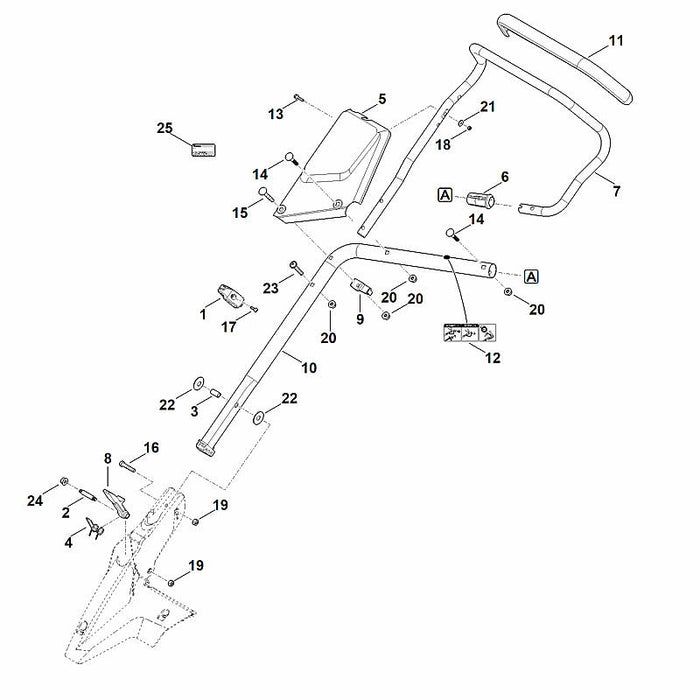 STIHL 9110-391-1950 Linsenschraube M8x50 positie 23 technische tekening