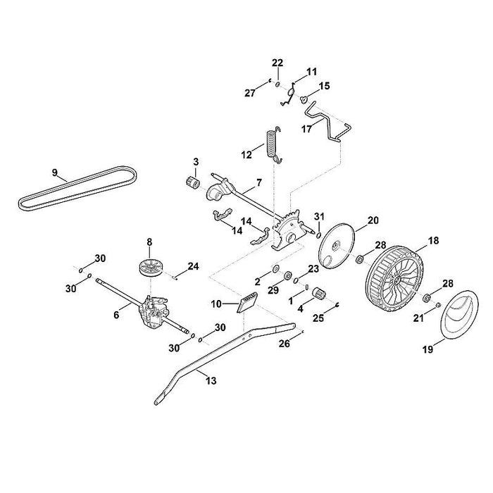 STIHL 9294-021-0270 Scheibe 17 positie 31 technische tekening