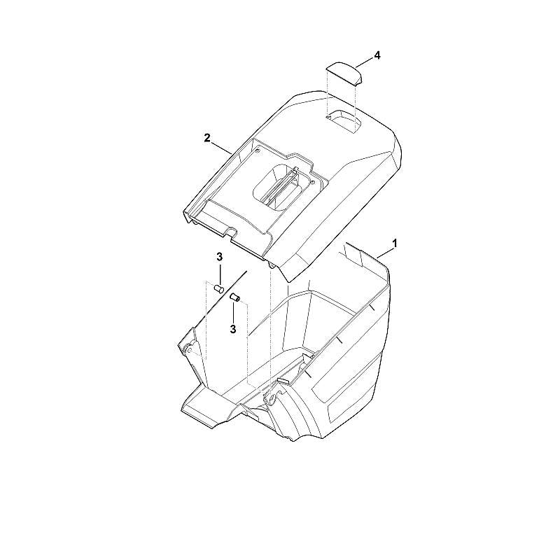 STIHL 6364-703-9606 Grasfangkorbunterteil positie 1 technische tekening