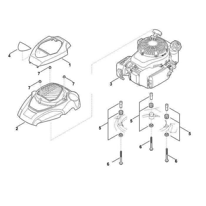 STIHL 6364-967-3820 Typenbezeichnung MB 650 VS positie 4 technische tekening