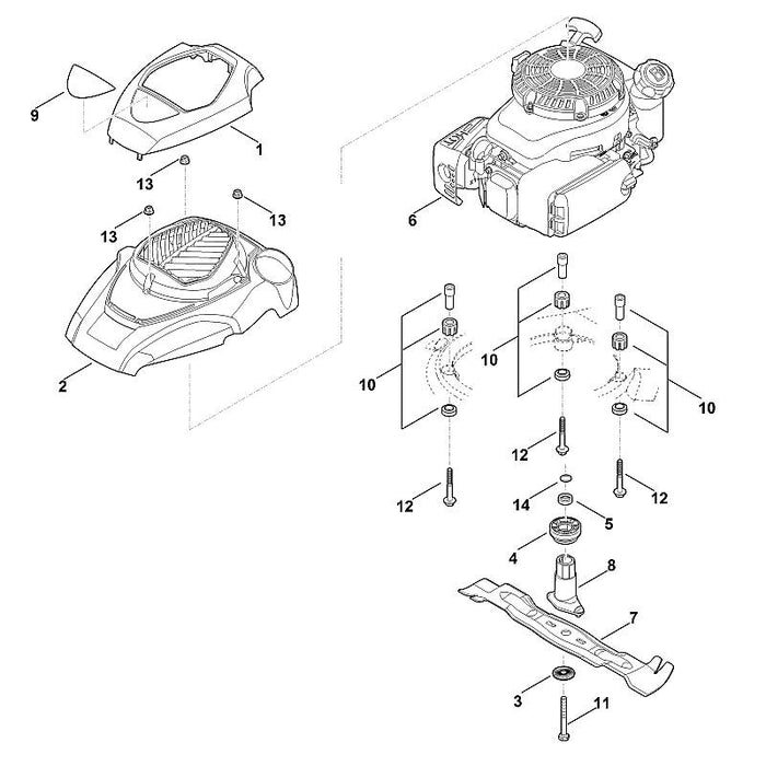 STIHL 6374-702-0100 Multimesser positie 7 technische tekening