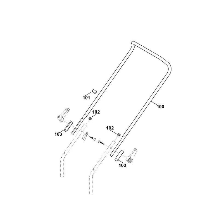 STIHL 6338-706-8100 Lenkerschutz positie 103 technische tekening
