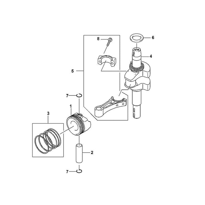STIHL 0001-007-1003 Satz Verdichtungsring positie 3 technische tekening