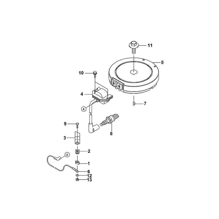 STIHL 0001-400-7002 Zündkerze positie 8 technische tekening