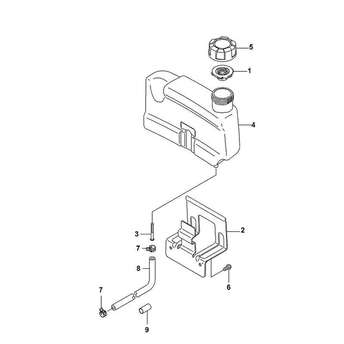 STIHL 0001-353-0501 Tankverschluss positie 5 technische tekening