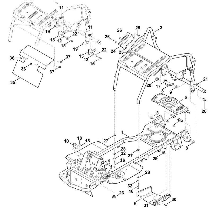 STIHL 9212-260-1500 Sechskantmutter M14 positie 20 technische tekening