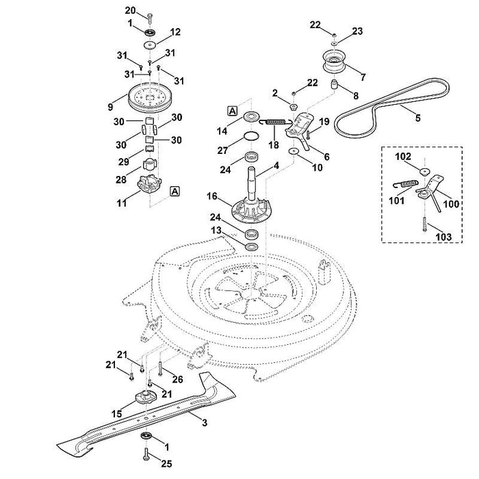 STIHL 9074-477-4420 Schraube IS P6x30 positie 31 technische tekening