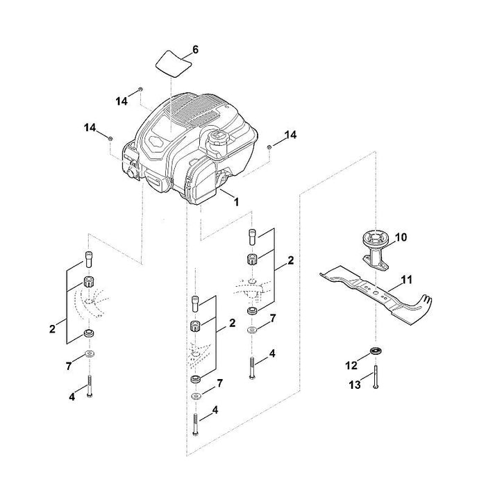 STIHL 6340-967-3811 Typenbezeichnung MB 545 T positie 6 technische tekening