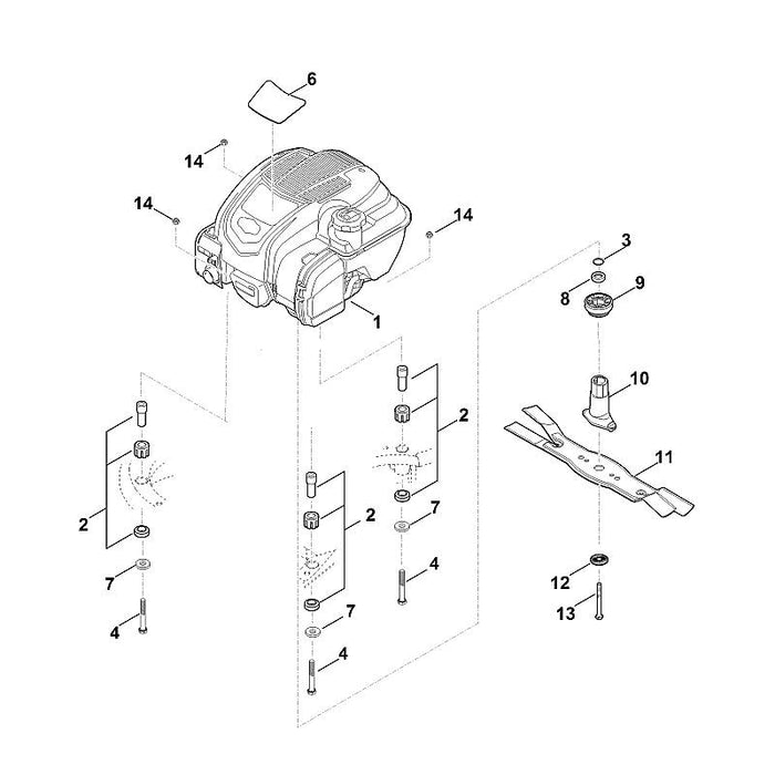 STIHL 6340-967-3831 Typenbezeichnung MB 545 VM positie 6 technische tekening