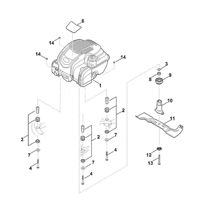 STIHL 6340-967-3881 Typenbezeichnung MB 545 VR positie 6 technische tekening
