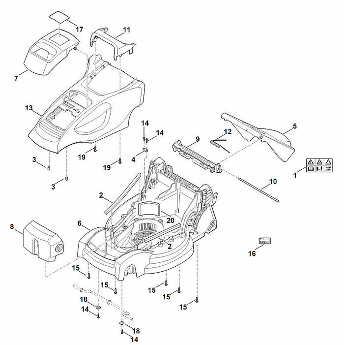 STIHL 6311-967-3810 Typenbezeichnung MA 235 positie 17 technische tekening