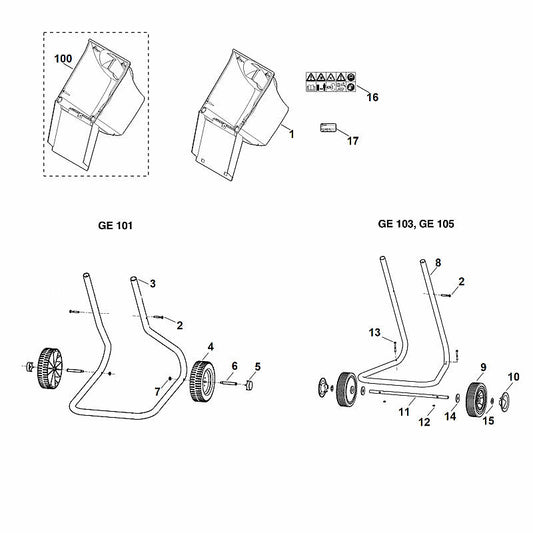 STIHL 0000-967-3606 Warnhinweis positie 16 technische tekening