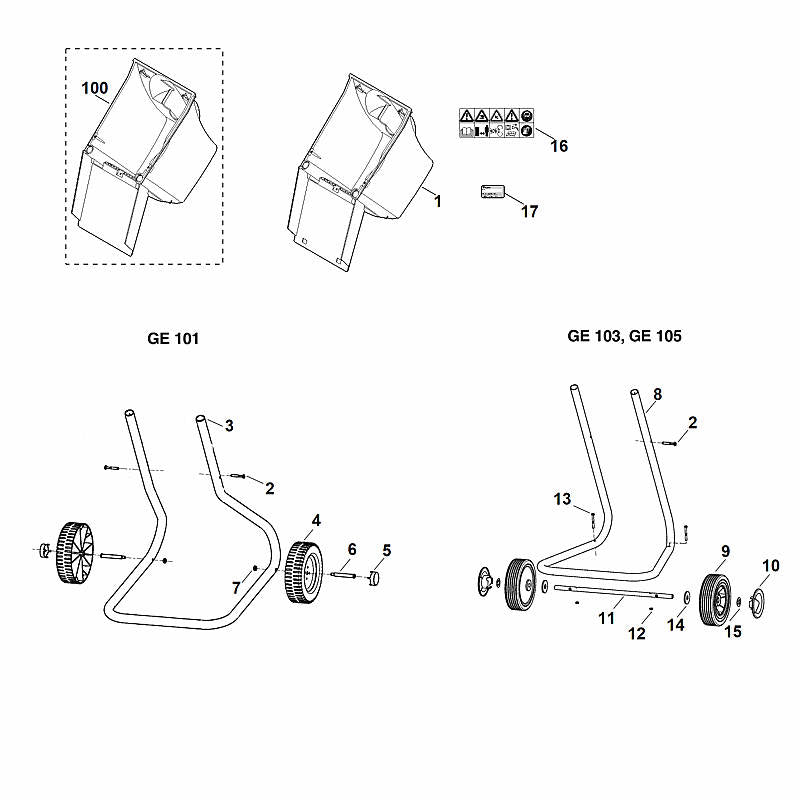 STIHL 6007-703-2300 Rohrfuß positie 8 technische tekening