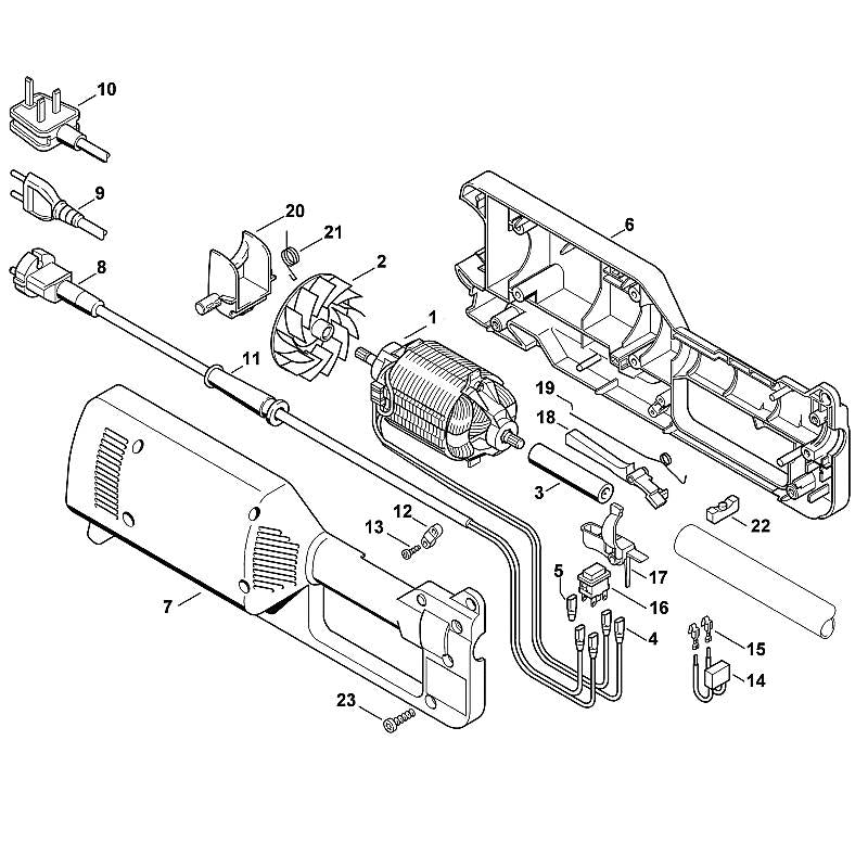 STIHL 4808-791-8200 Schenkelfeder positie 19 technische tekening