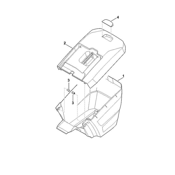 STIHL 6364-760-2100 Grasfangkorboberteil positie 2 technische tekening