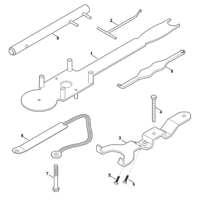 STIHL 6364-890-6500 Demontagewerkzeug positie 3 technische tekening