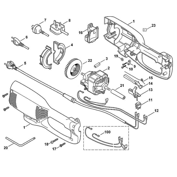 STIHL 6420-435-2400 Schalthebel positie 13 technische tekening