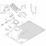 STIHL 6309-967-0195 Typenschild ADO 100 SERVICE positie 6 technische tekening