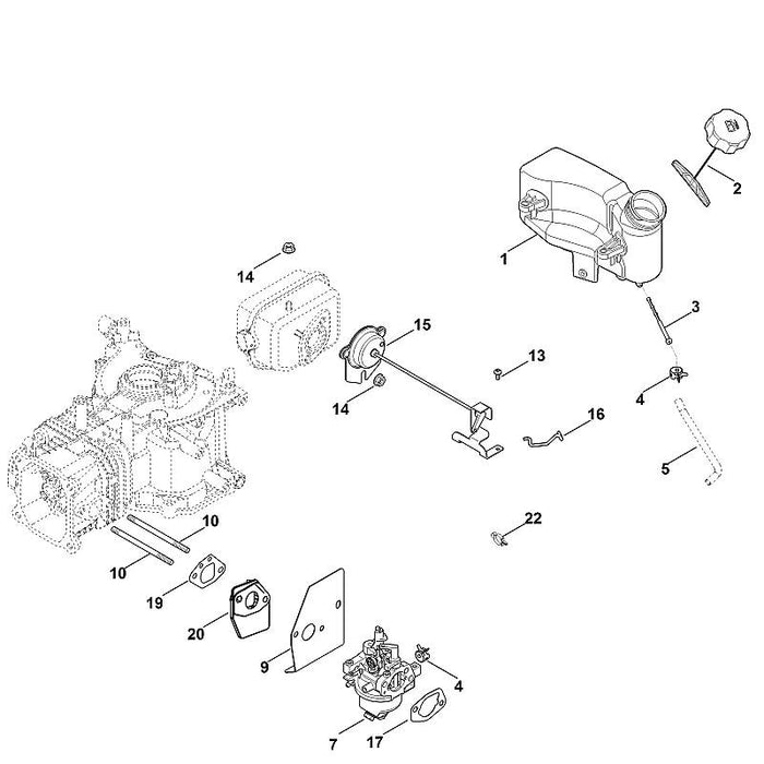 STIHL 0002-025-9004 Bolzen positie 10 technische tekening