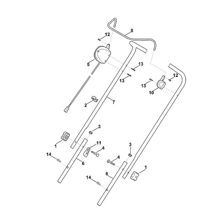 STIHL 6320-763-5005 Lenkeroberteil positie 7 technische tekening