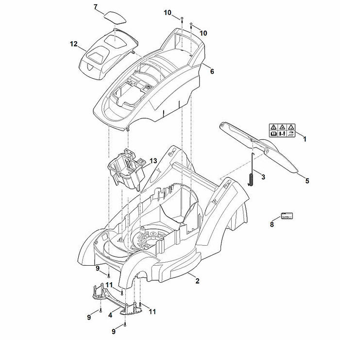 STIHL 6320-700-2715 Klappe positie 5 technische tekening