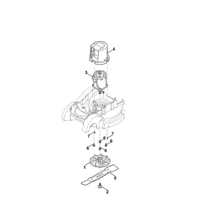 STIHL 6320-702-0140 Messer positie 5 technische tekening
