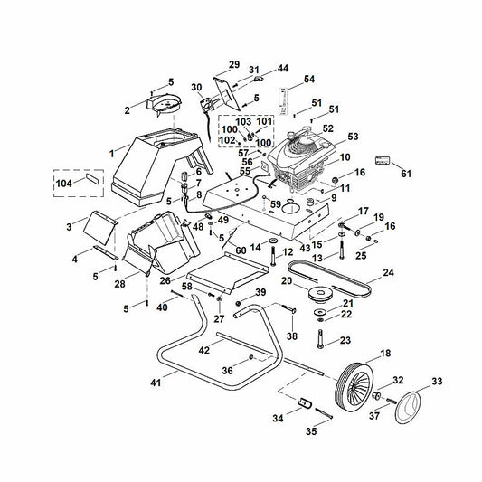 STIHL 0000-989-0615 Tülle positie 59 technische tekening