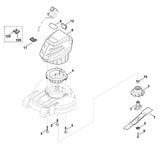 STIHL 6358-967-0105 Typenschild RMA 448 TC positie 8 technische tekening