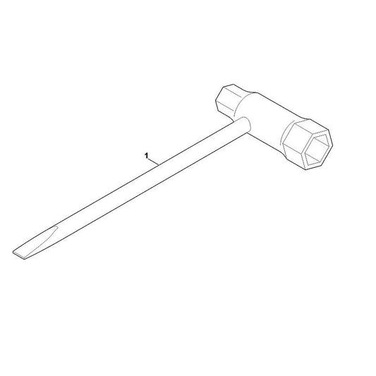 STIHL 0000-890-3401 Kombischlüssel positie 1 technische tekening