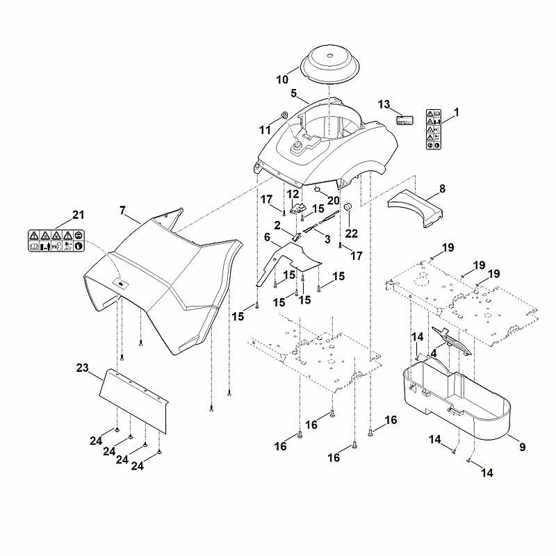 STIHL 6012-780-6115 Auswurfverlängerung positie 7 technische tekening