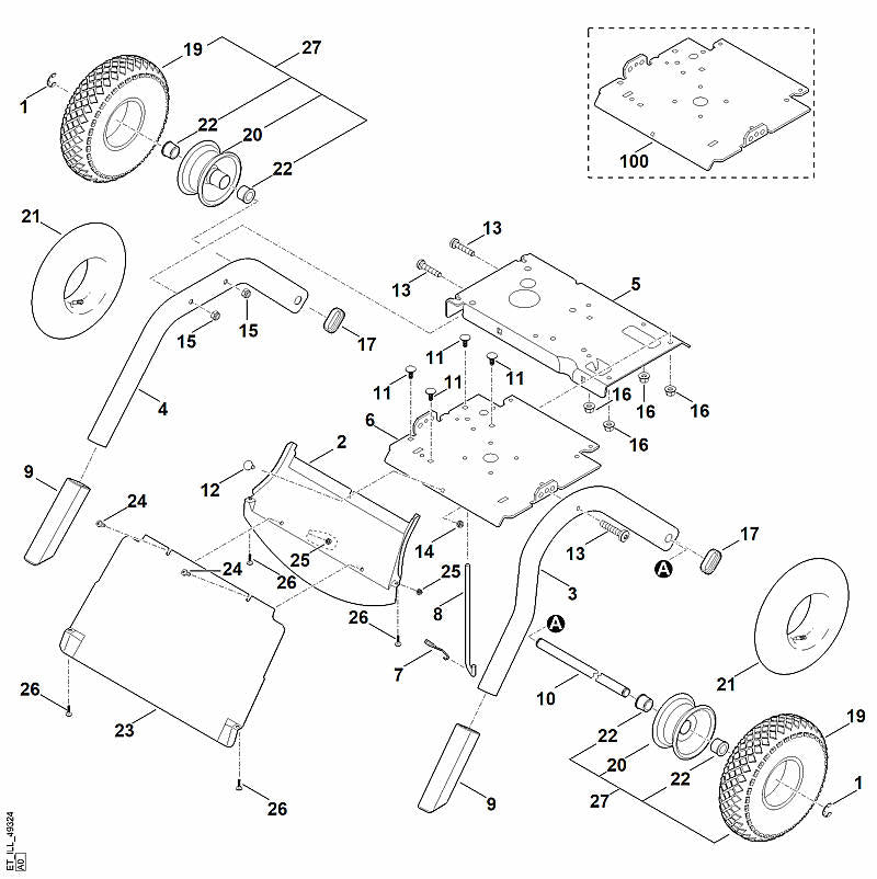 STIHL 6012-703-8901 Platte positie 6 technische tekening