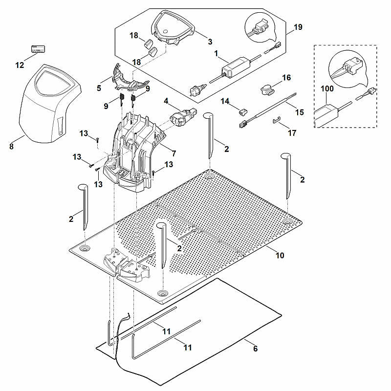 STIHL 6309-432-3801 Abdeckung positie 5 technische tekening