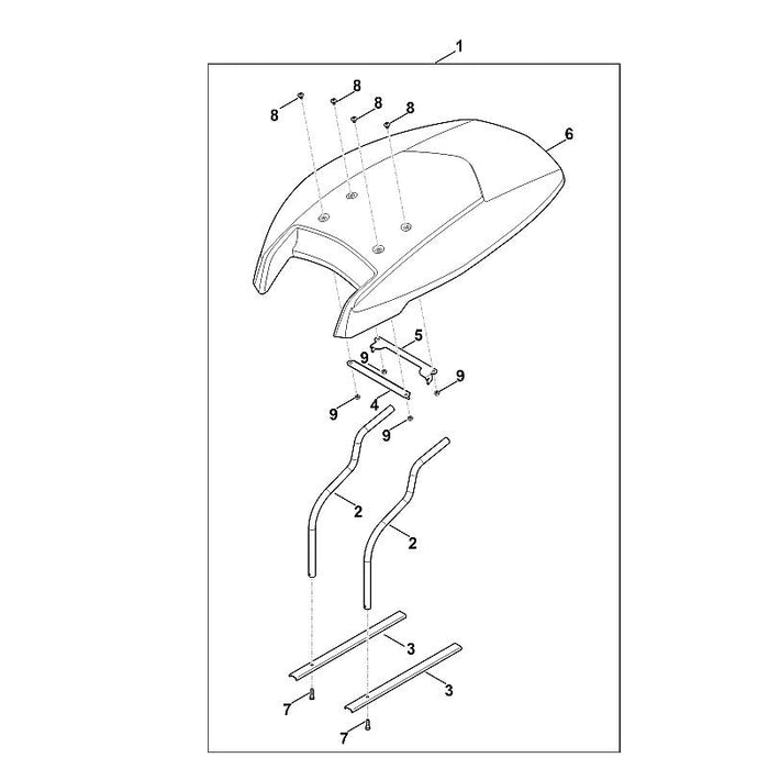 STIHL 9110-391-1250 Flachrundschraube M6x10 positie 8 technische tekening