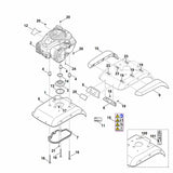STIHL 6241-967-1500 Typenschild MH 445 positie 12 technische tekening