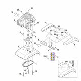 STIHL 6241-967-1505 Typenschild MH 445 R positie 12 technische tekening