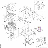 STIHL 6241-967-4426 Aufkleber positie 15 technische tekening
