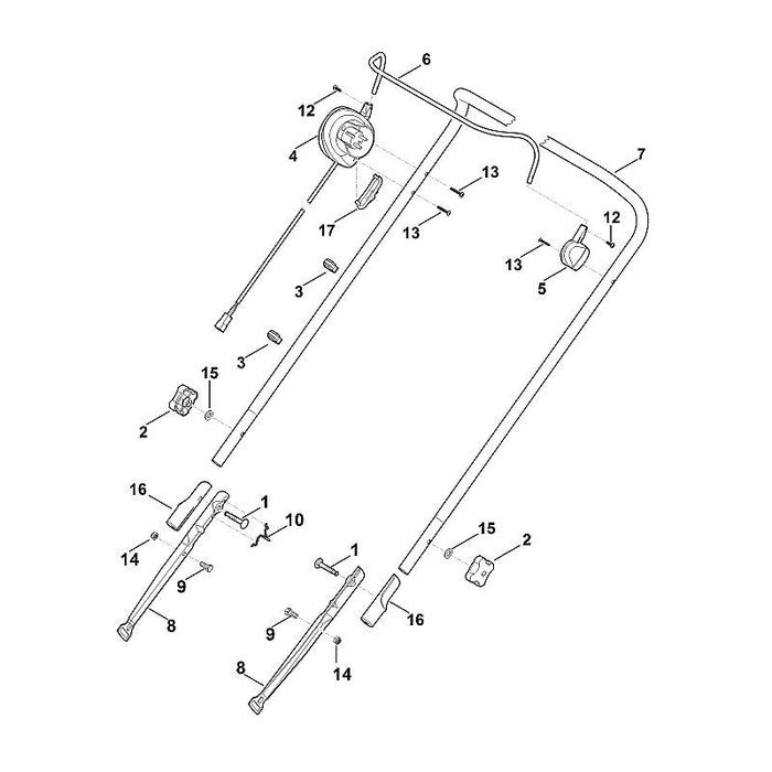 STIHL 6340-780-3020 Lenkeroberteil positie 7 technische tekening