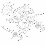 STIHL 6340-706-5601 Motorhaube positie 21 technische tekening