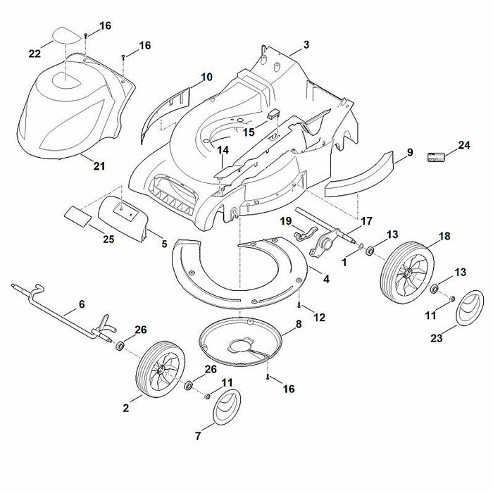 STIHL 6340-780-2080 Abdeckung positie 14 technische tekening