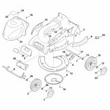STIHL 6340-967-1540 Typenschild RME 545 C positie 22 technische tekening