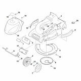 STIHL 6340-967-1535 Typenschild RME 545 V positie 19 technische tekening