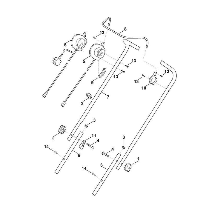 STIHL 6320-763-5000 Lenkeroberteil positie 7 technische tekening