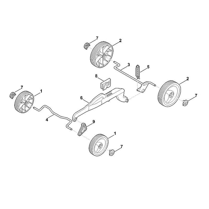 STIHL 6320-763-2505 Schwenkplatte positie 9 technische tekening