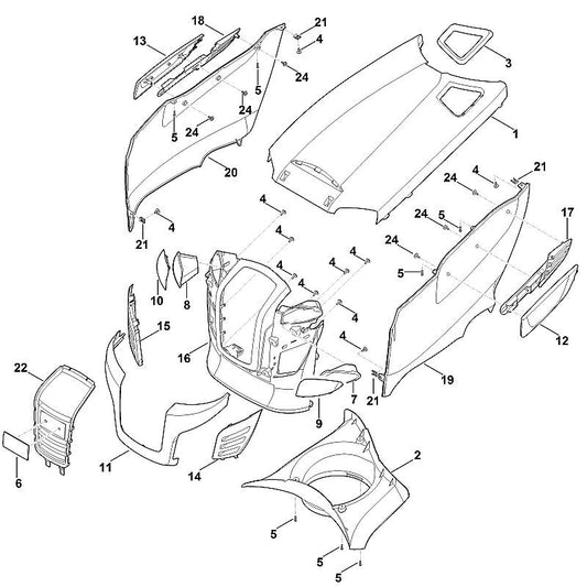 STIHL 9102-090-3781 Kombi-Blechschraube 4,8x16 positie 4 technische tekening